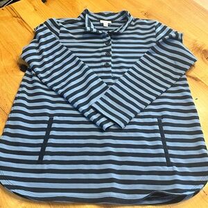 JJill Fit Blue Striped Sweatshirt